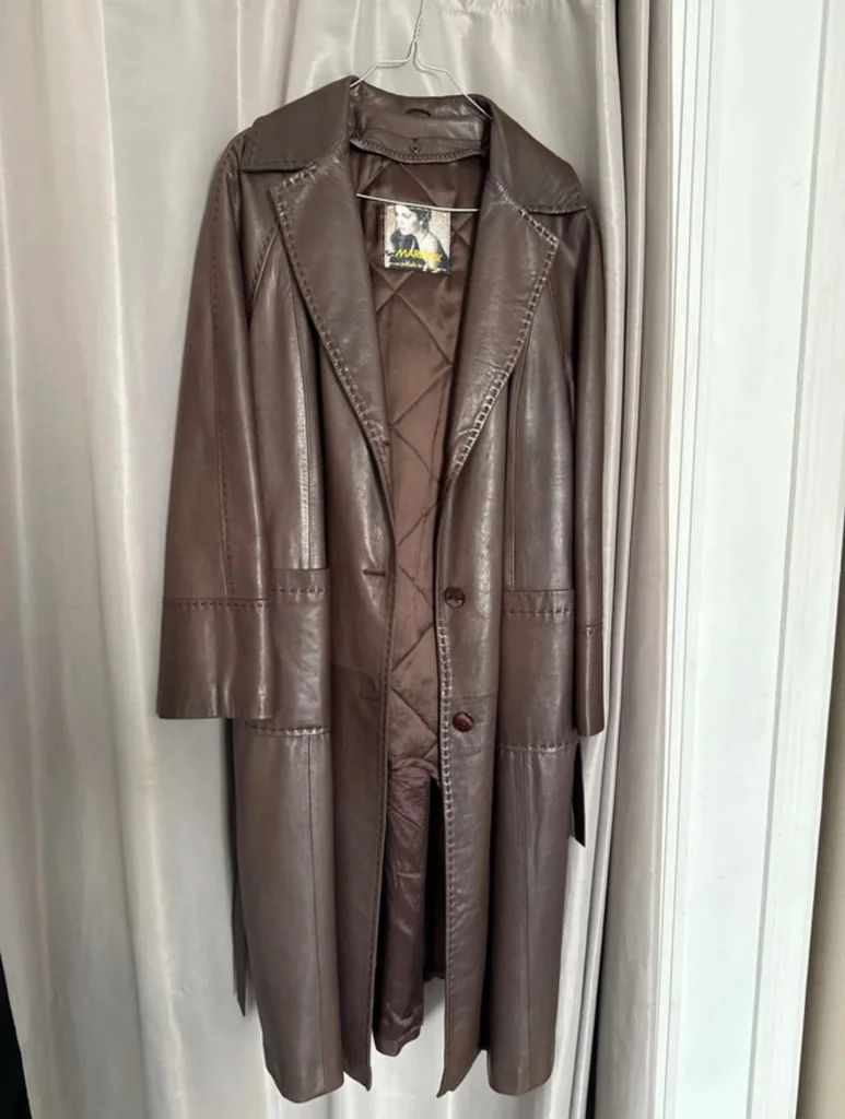 Manteau cuir marron 